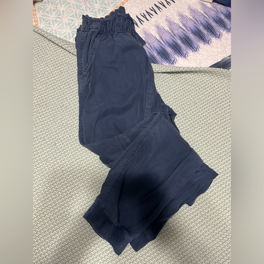 Blue twill jogger pants